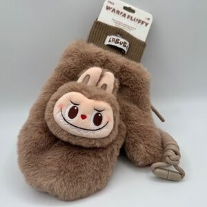 Pop Land Winter Fluffy Holiday Series -- Labubu Plush Gloves